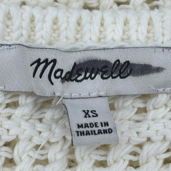 Madewell Crochet-Knit Crewneck Racerback Sweater Tank Bright Ivory S NWT NO992 - Picture 8 of 14